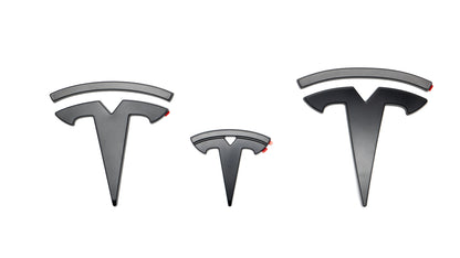 Logo Embleme in Schwarz für das Tesla Model 3-0